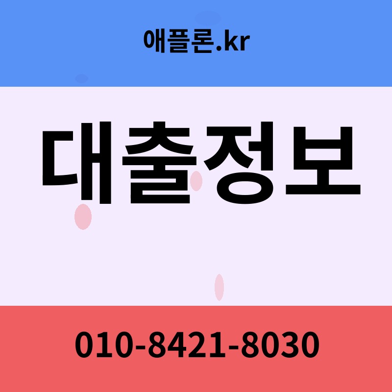 대출정보 | 애플론.kr | 010-8421-8030