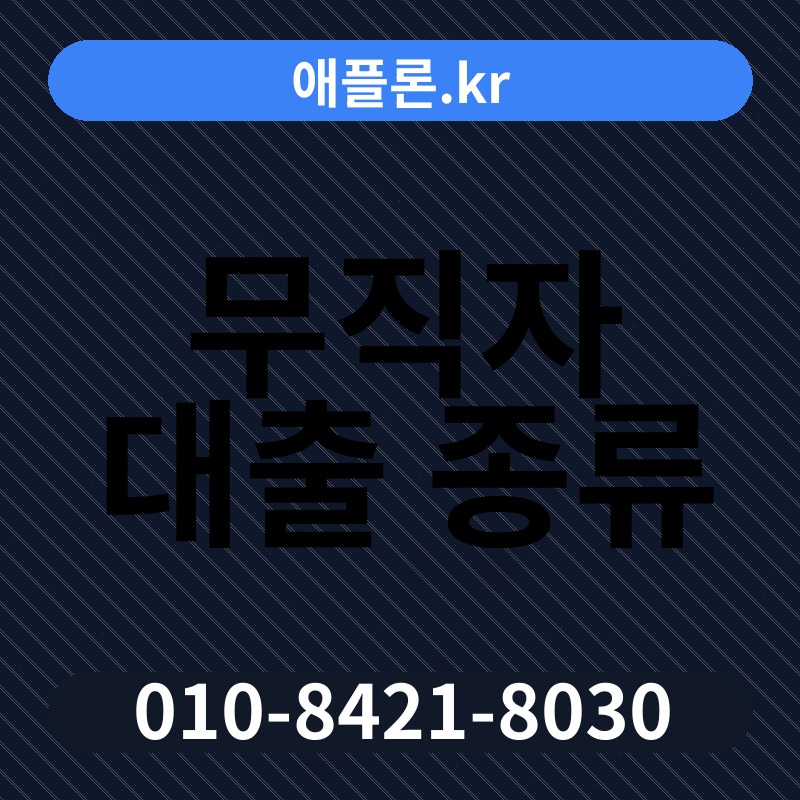 무직자 대출 종류 | 애플론.kr | 010-8421-8030