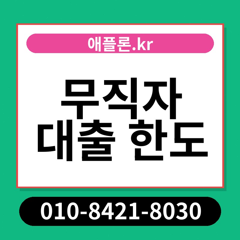 무직자 대출 한도 | 애플론.kr | 010-8421-8030