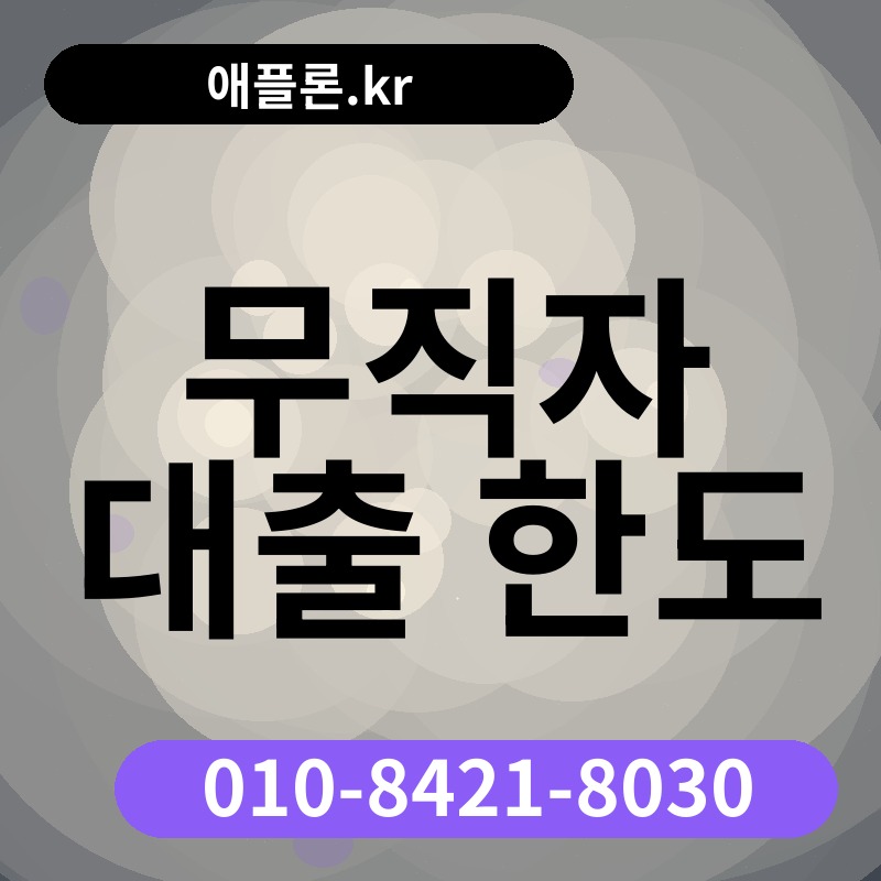 무직자 대출 한도 | 애플론.kr | 010-8421-8030