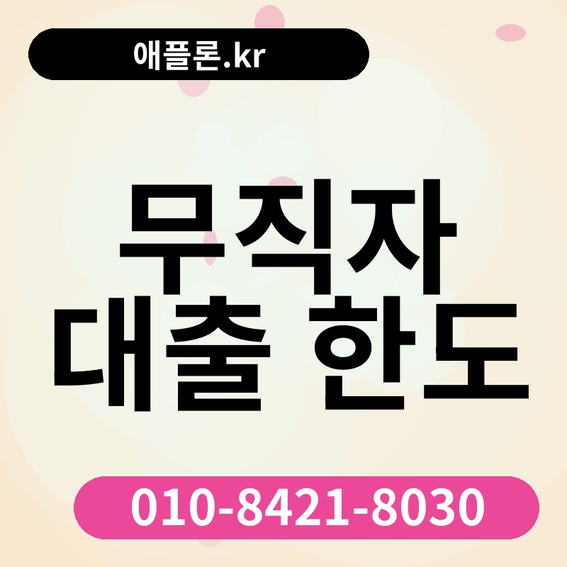 무직자 대출 한도 | 애플론.kr | 010-8421-8030