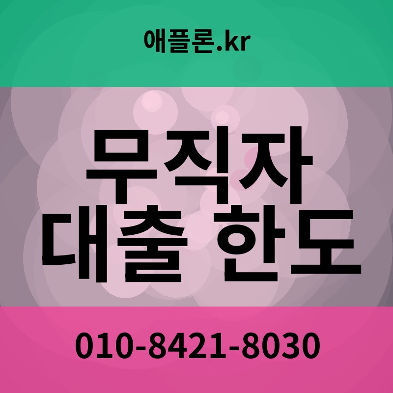 무직자 대출 한도 | 애플론.kr | 010-8421-8030
