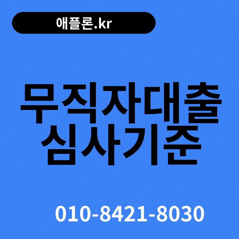 무직자대출 심사기준 | 애플론.kr | 010-8421-8030