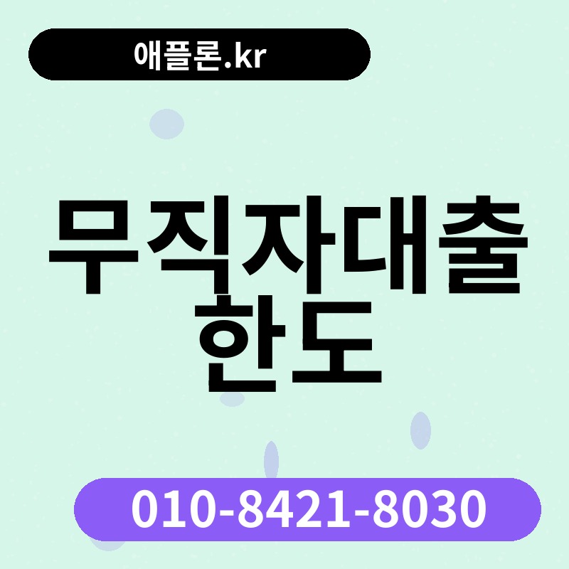 무직자대출 한도 | 애플론.kr | 010-8421-8030