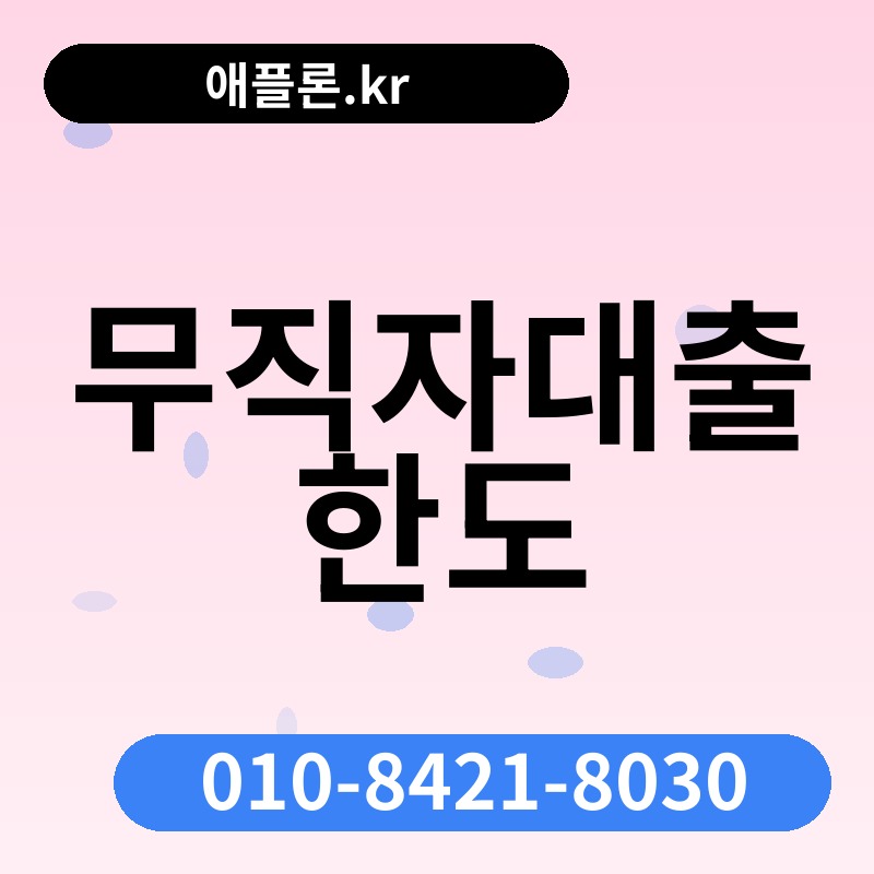무직자대출 한도 | 애플론.kr | 010-8421-8030