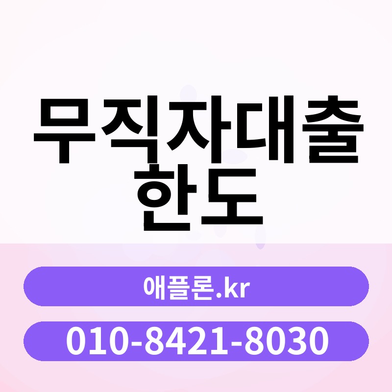 무직자대출 한도 | 애플론.kr | 010-8421-8030