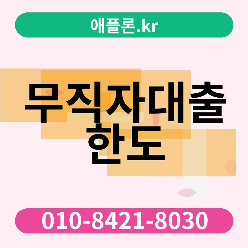 무직자대출 한도 | 애플론.kr | 010-8421-8030