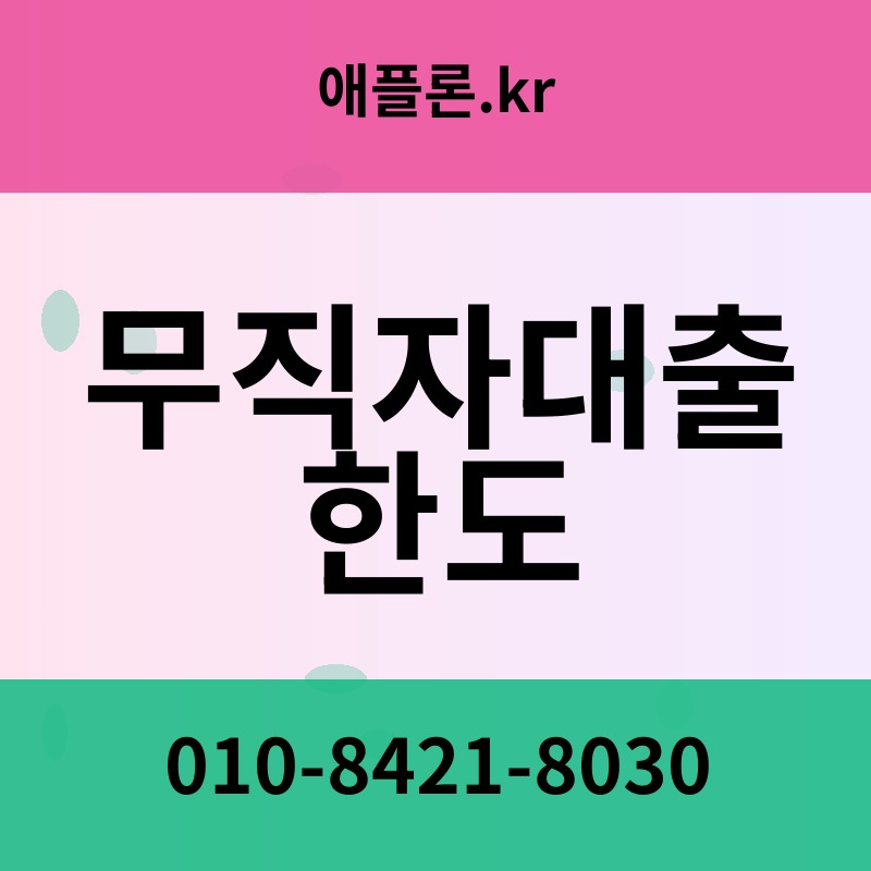 무직자대출 한도 | 애플론.kr | 010-8421-8030