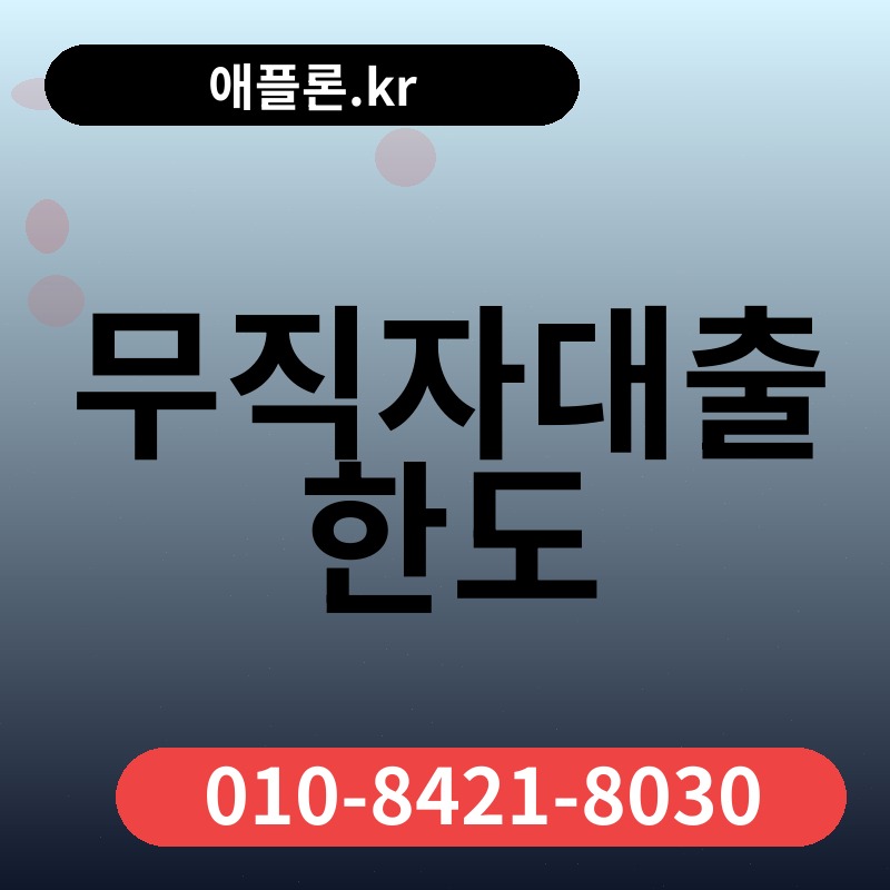 무직자대출 한도 | 애플론.kr | 010-8421-8030