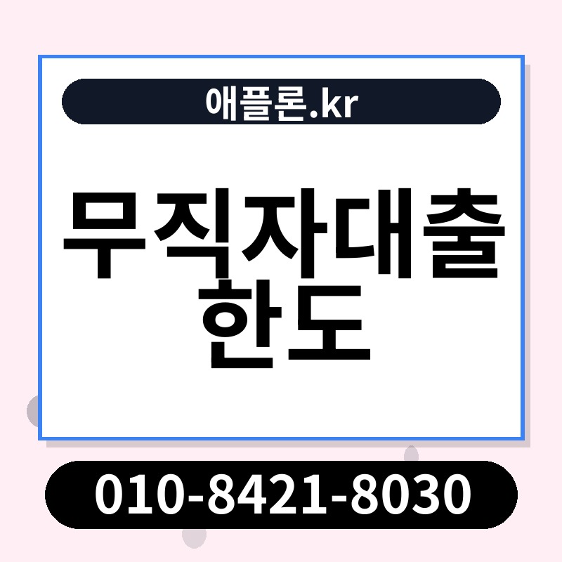 무직자대출 한도 | 애플론.kr | 010-8421-8030
