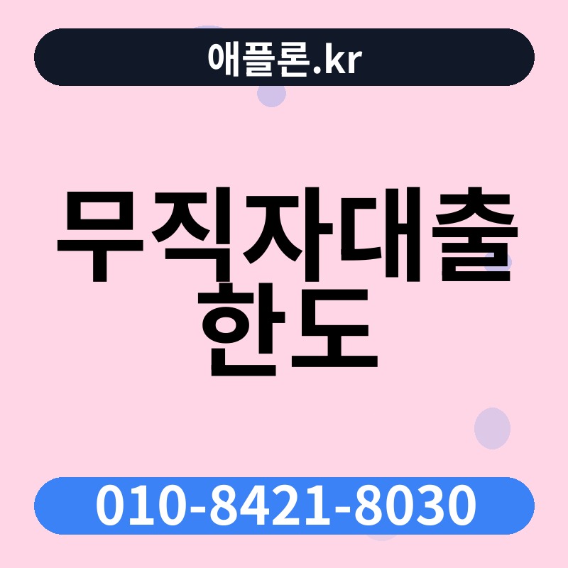 무직자대출 한도 | 애플론.kr | 010-8421-8030