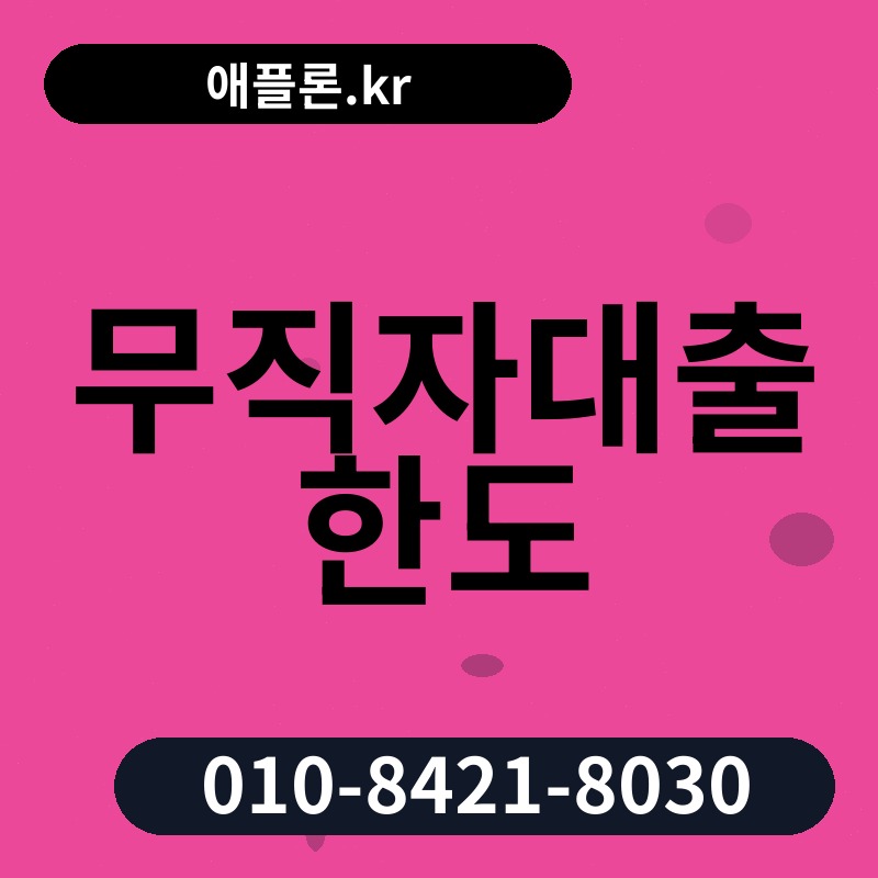 무직자대출 한도 | 애플론.kr | 010-8421-8030