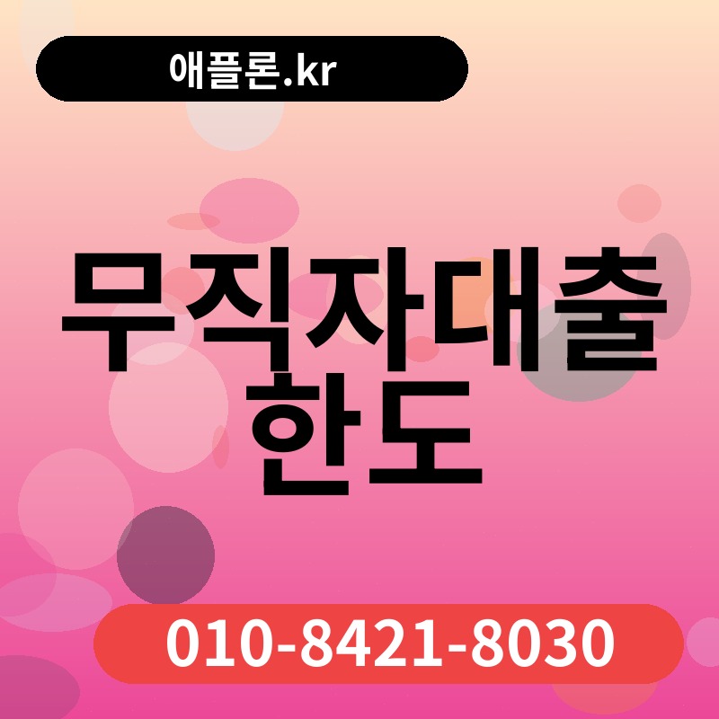 무직자대출 한도 | 애플론.kr | 010-8421-8030