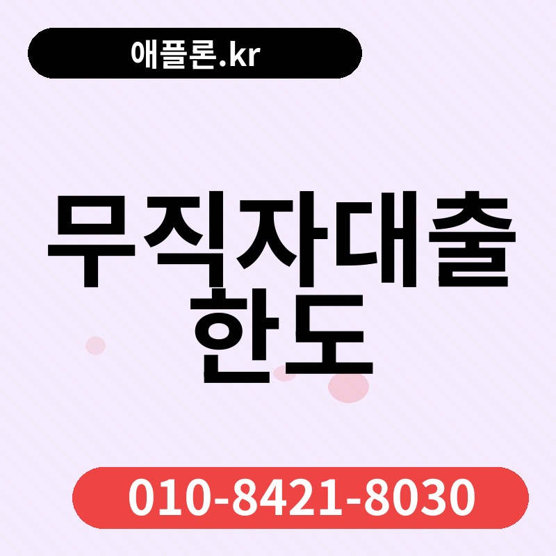 무직자대출 한도 | 애플론.kr | 010-8421-8030
