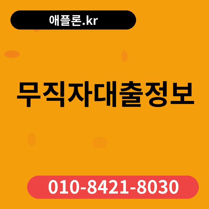 무직자대출정보 | 애플론.kr | 010-8421-8030