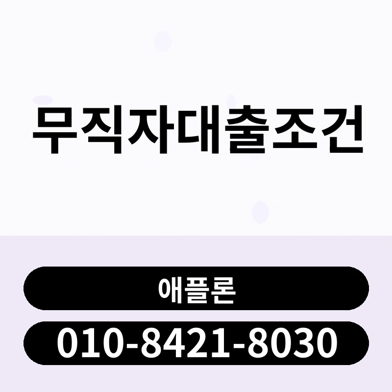 무직자대출조건 | 애플론 | 010-8421-8030