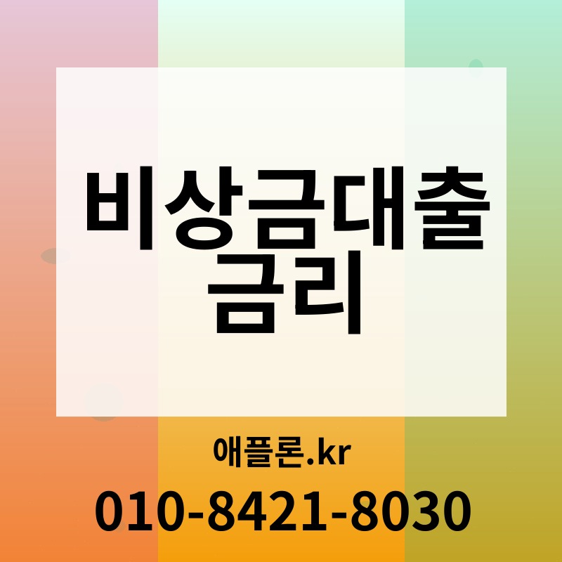 비상금대출 금리 | 애플론.kr | 010-8421-8030