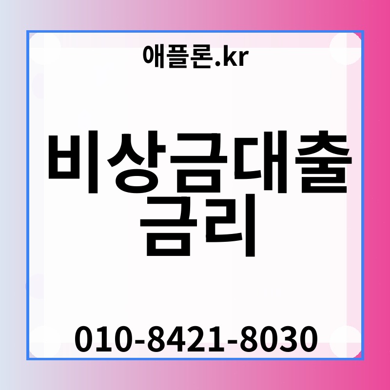 비상금대출 금리 | 애플론.kr | 010-8421-8030