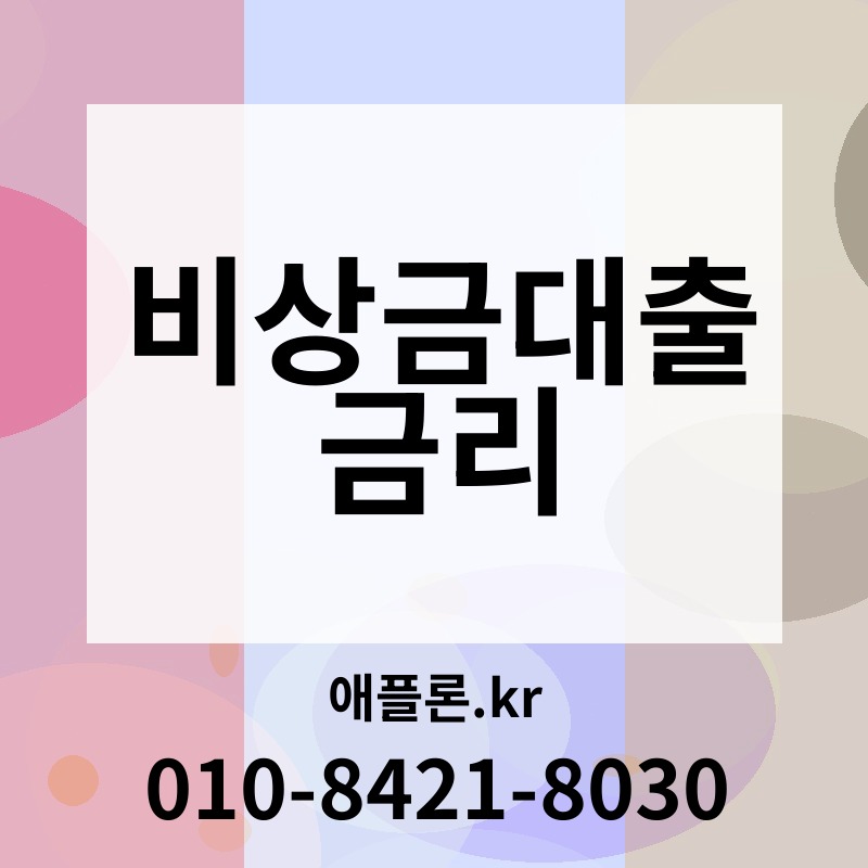 비상금대출 금리 | 애플론.kr | 010-8421-8030