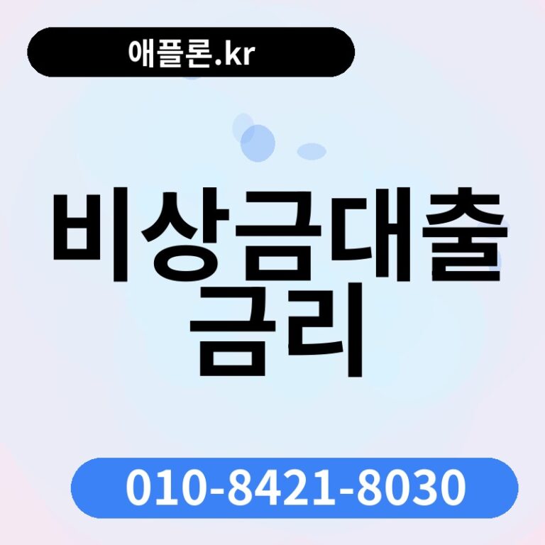 비상금대출 금리 | 애플론.kr | 010-8421-8030