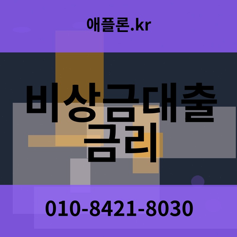 비상금대출 금리 | 애플론.kr | 010-8421-8030
