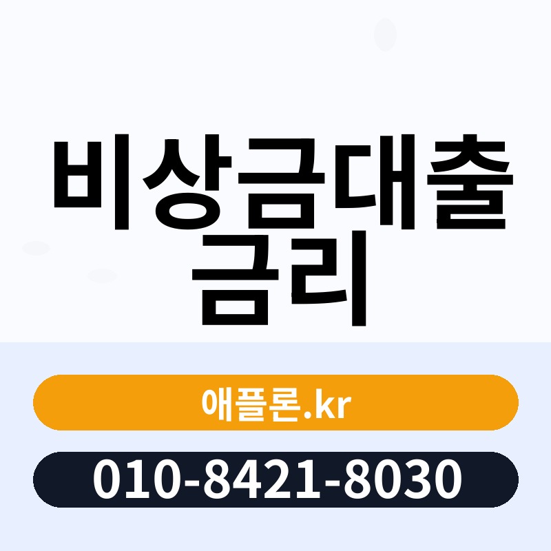 비상금대출 금리 | 애플론.kr | 010-8421-8030