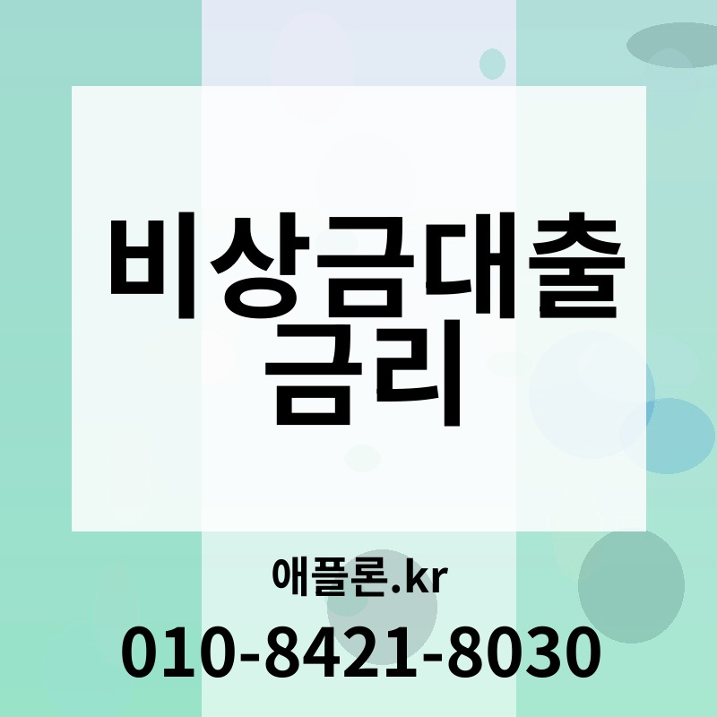 비상금대출 금리 | 애플론.kr | 010-8421-8030