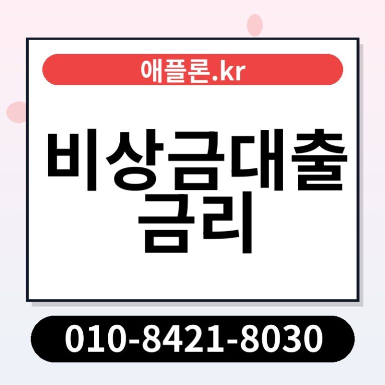 비상금대출 금리 | 애플론.kr | 010-8421-8030
