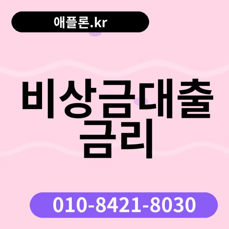 비상금대출 금리 | 애플론.kr | 010-8421-8030