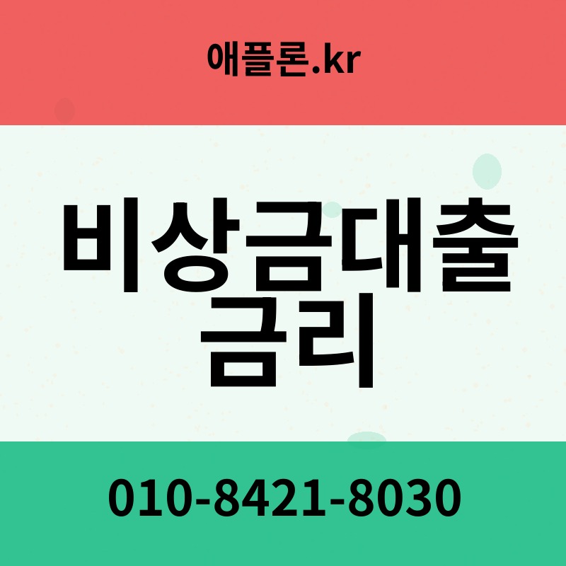 비상금대출 금리 | 애플론.kr | 010-8421-8030