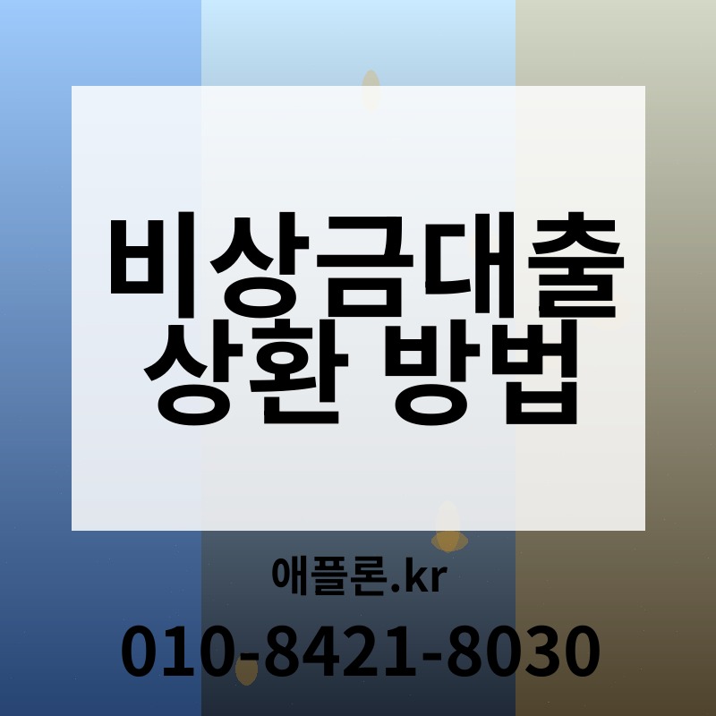 비상금대출 상환 방법 | 애플론.kr | 010-8421-8030
