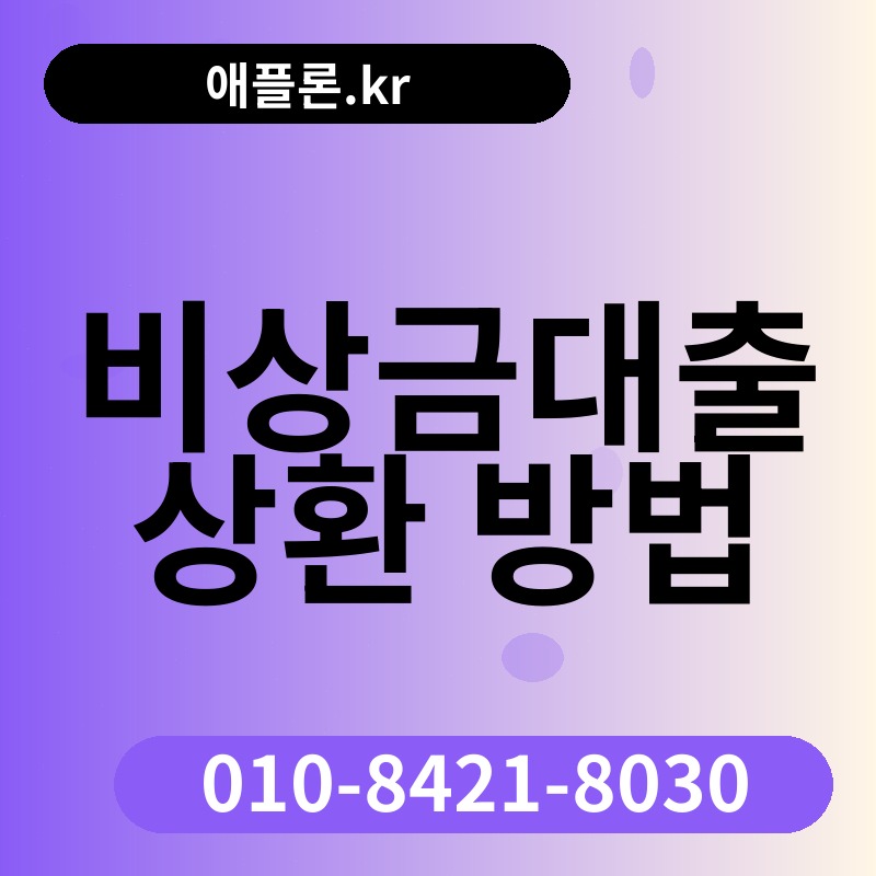 비상금대출 상환 방법 | 애플론.kr | 010-8421-8030