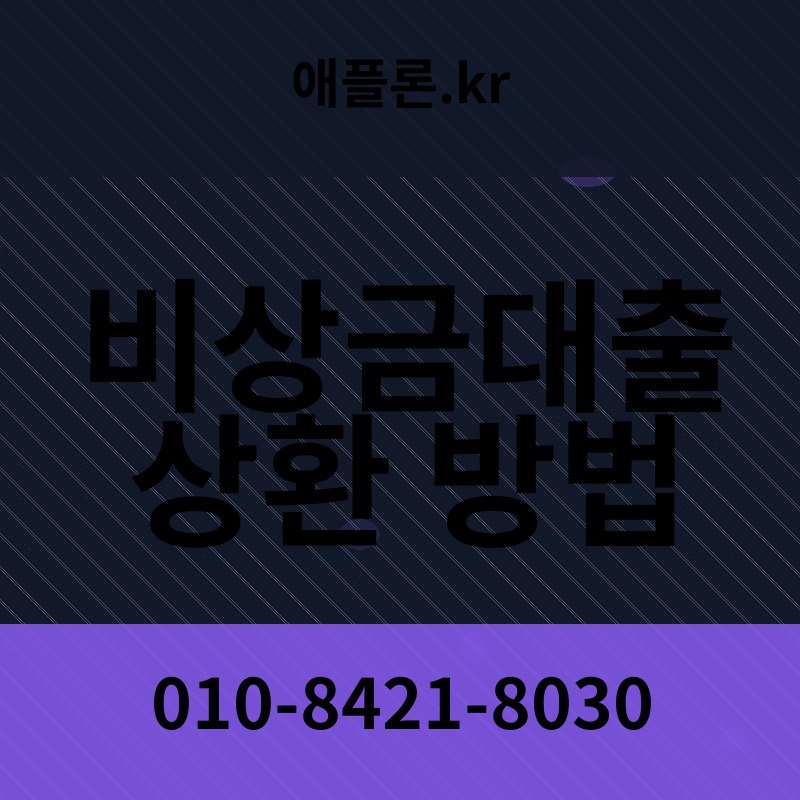 비상금대출 상환 방법 | 애플론.kr | 010-8421-8030