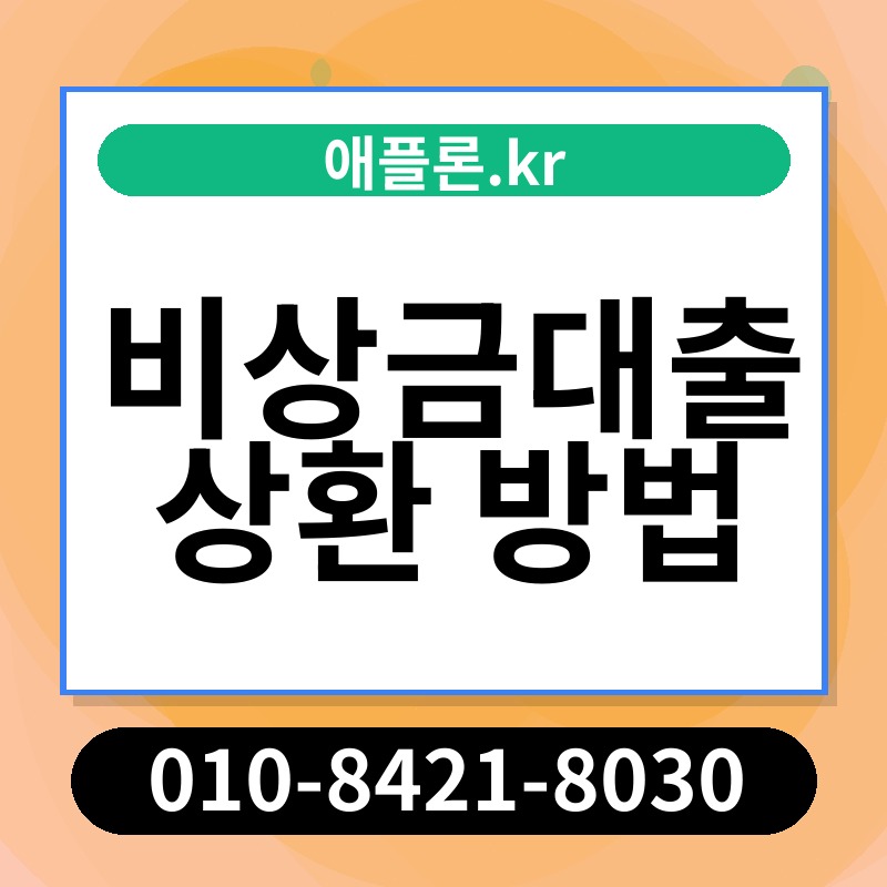 비상금대출 상환 방법 | 애플론.kr | 010-8421-8030