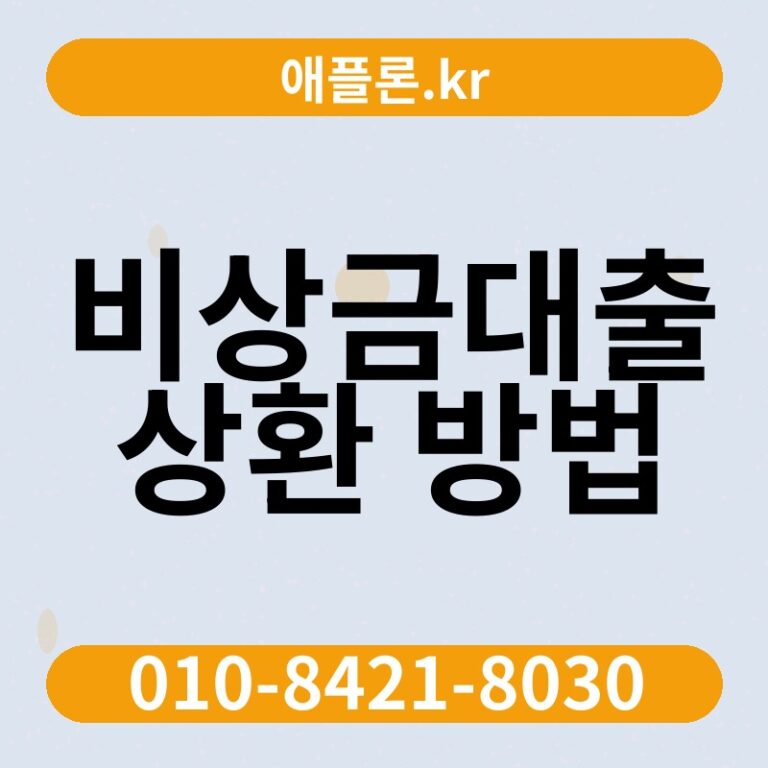 비상금대출 상환 방법 | 애플론.kr | 010-8421-8030