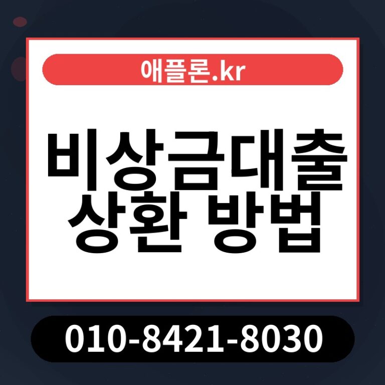비상금대출 상환 방법 | 애플론.kr | 010-8421-8030