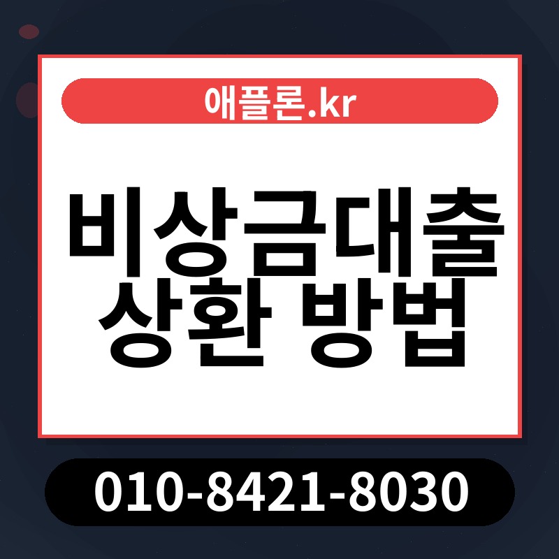 비상금대출 상환 방법 | 애플론.kr | 010-8421-8030