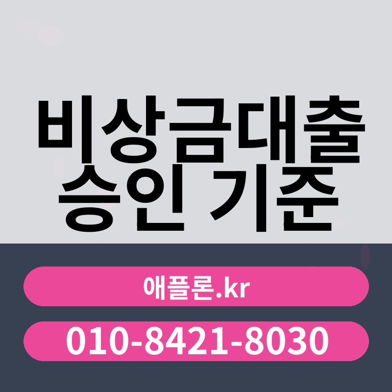 비상금대출 승인 기준 | 애플론.kr | 010-8421-8030