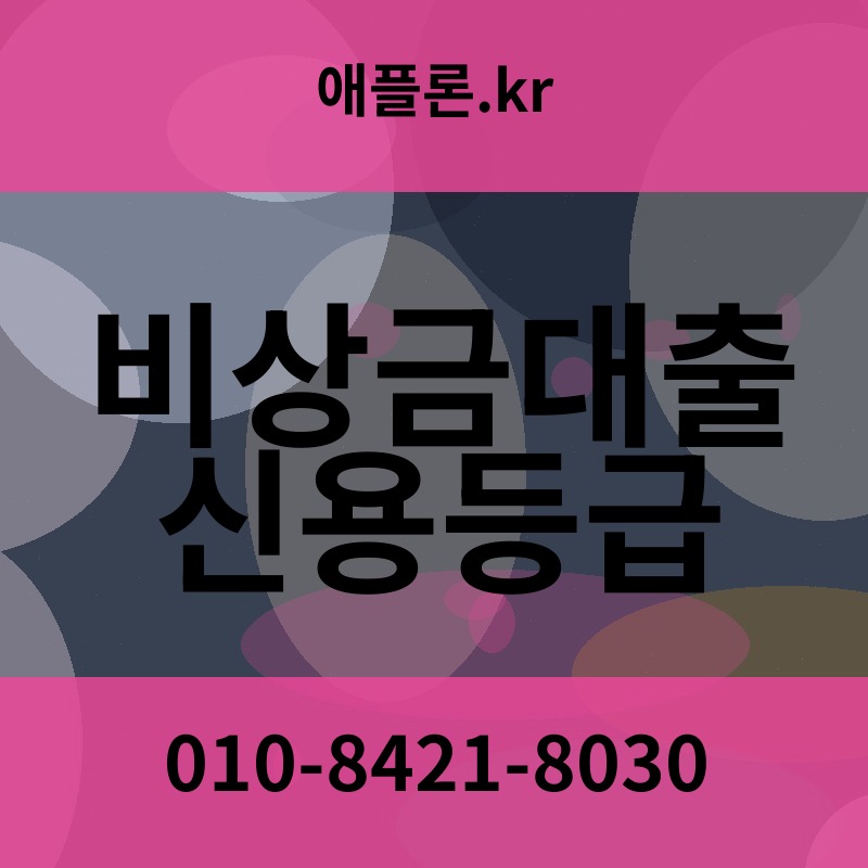비상금대출 신용등급 | 애플론.kr | 010-8421-8030