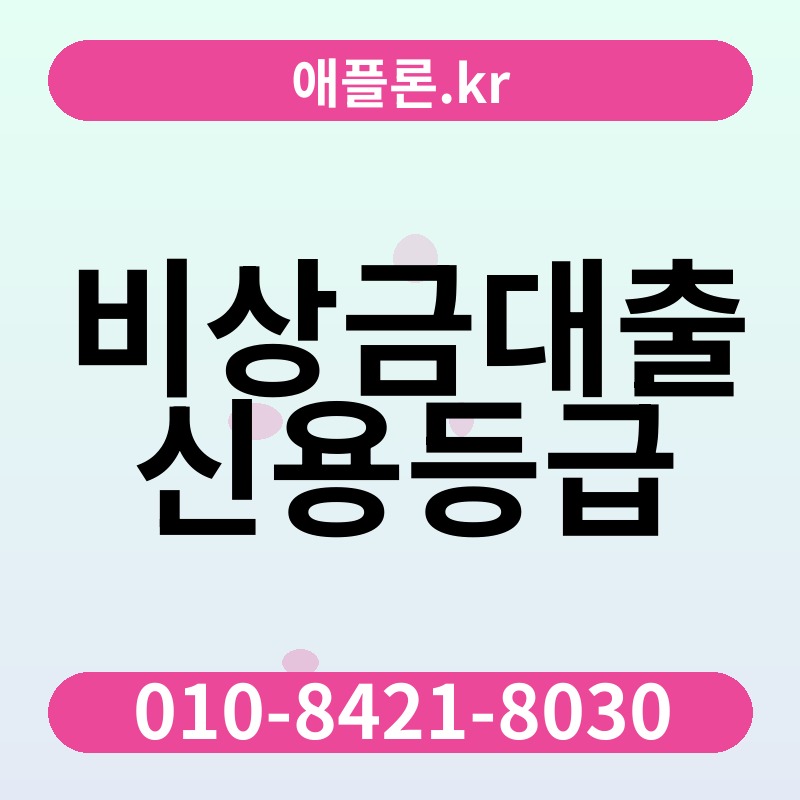 비상금대출 신용등급 | 애플론.kr | 010-8421-8030