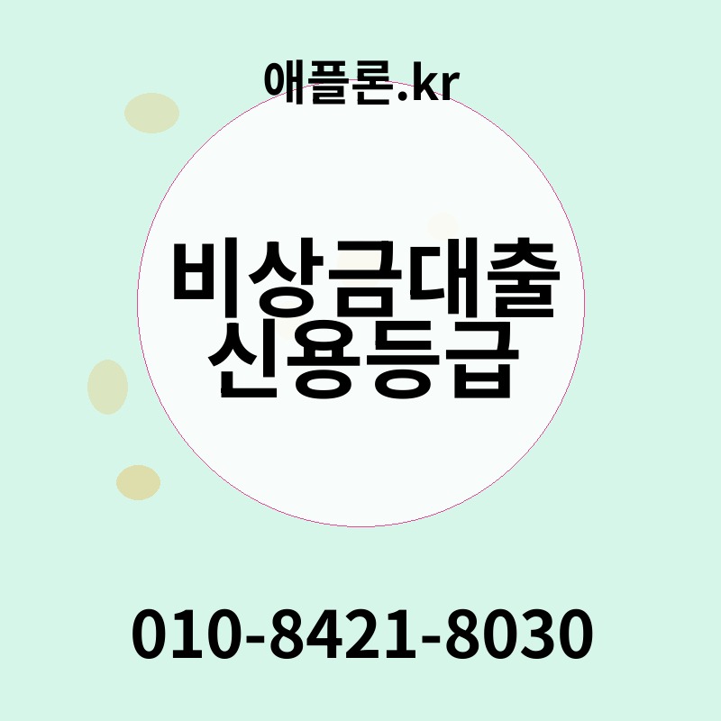 비상금대출 신용등급 | 애플론.kr | 010-8421-8030