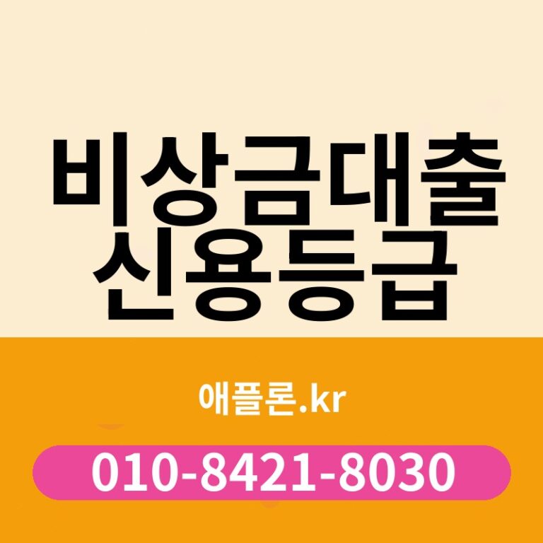 비상금대출 신용등급 | 애플론.kr | 010-8421-8030