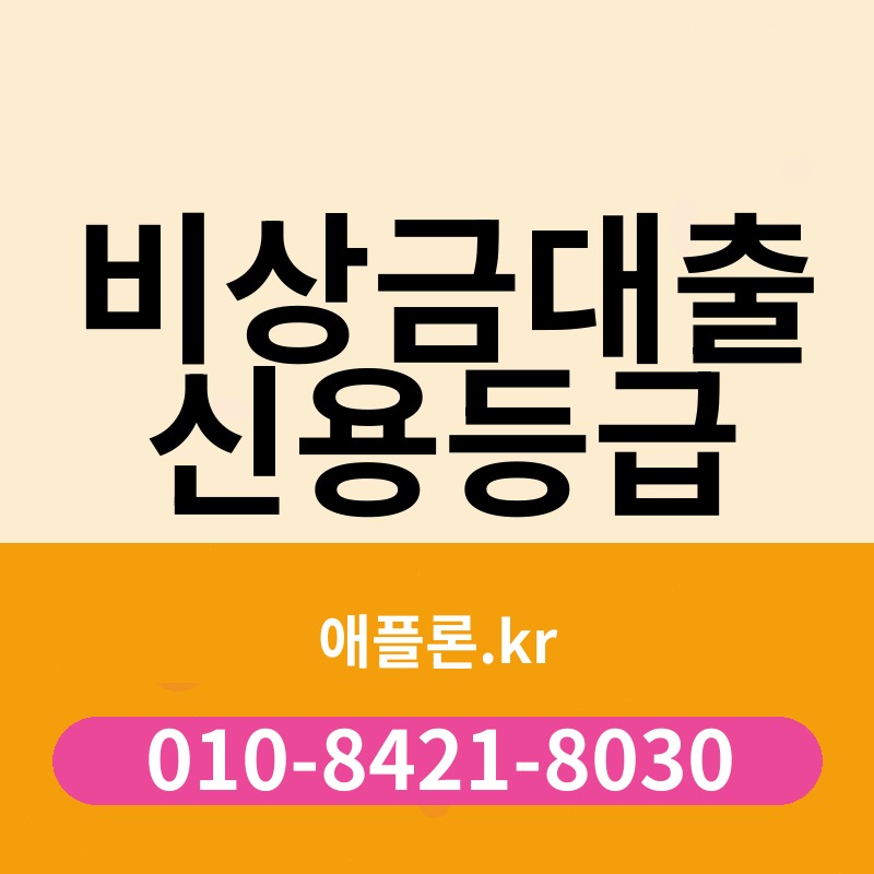 비상금대출 신용등급 | 애플론.kr | 010-8421-8030