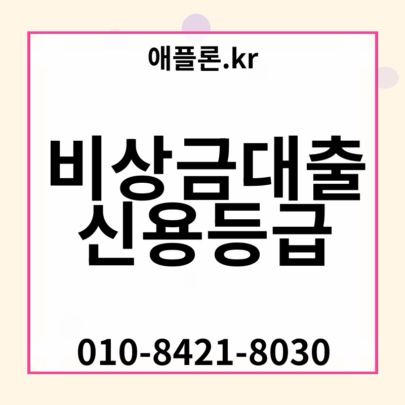 비상금대출 신용등급 | 애플론.kr | 010-8421-8030