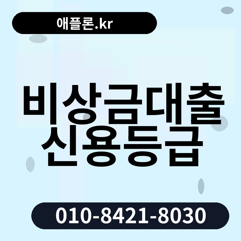 비상금대출 신용등급 | 애플론.kr | 010-8421-8030