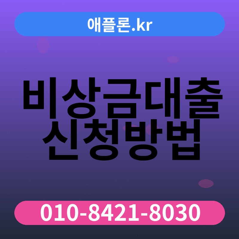 비상금대출 신청방법 | 애플론.kr | 010-8421-8030