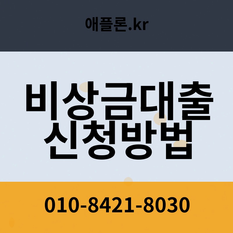 비상금대출 신청방법 | 애플론.kr | 010-8421-8030