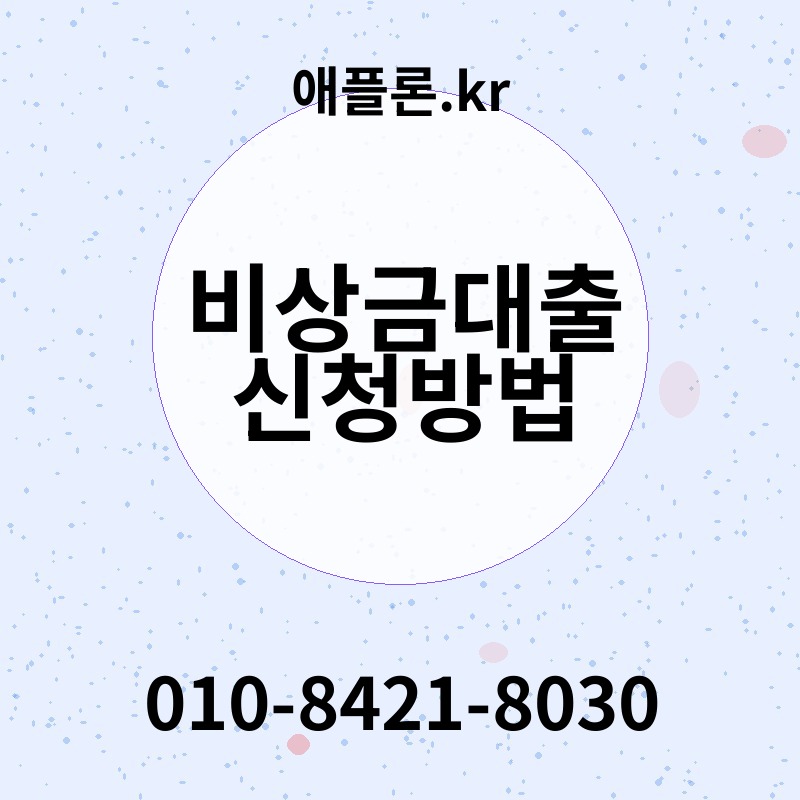 비상금대출 신청방법 | 애플론.kr | 010-8421-8030