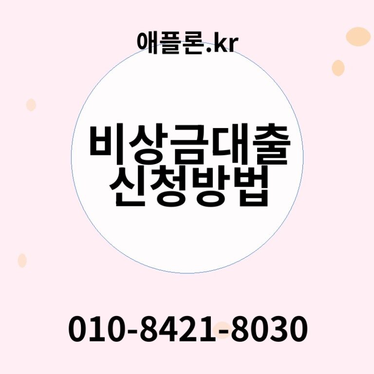 비상금대출 신청방법 | 애플론.kr | 010-8421-8030