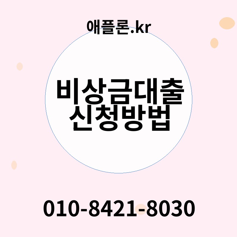 비상금대출 신청방법 | 애플론.kr | 010-8421-8030